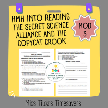 Preview of The Secret Science Alliance and the Copycat Crook - Grade 6 HMH into Reading