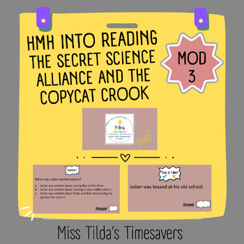 Preview of The Secret Science Alliance and the Copycat Crook Quiz - Gr 6 HMH into Reading