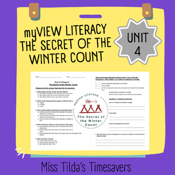 Preview of The Secret of the Winter Count - Read and Respond myView Literacy 4