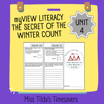 Preview of The Secret of the Winter Count - myView Literacy 4 (PDF and Digital Version)