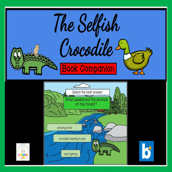 Preview of The Selfish Crocodile Book Companion BOOM CARDS