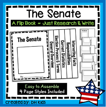 Preview of The Senate, US Government Flip Book, US Political System Writing Project
