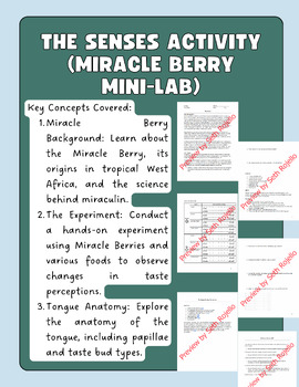 Preview of The Senses Activity (Miracle Berry Mini-Lab)