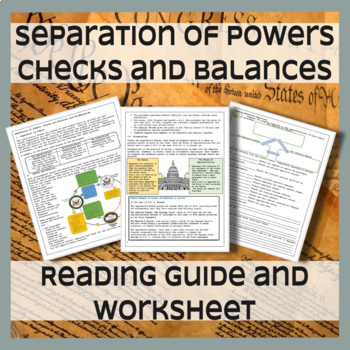 Preview of The Separation of Powers and Checks and Balances Worksheet
