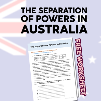 Preview of The Separation of Powers in Australia Worksheet