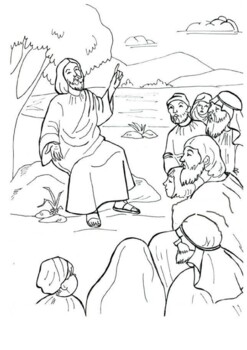 jesus teaching children coloring page