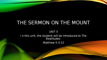 Preview of The Sermon on the Mount, Unit 5