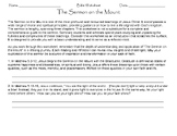 The Sermon on the Mount Worksheet For Understanding & Reflection