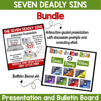 Preview of The Seven Deadly Sins Bundle- Interactive Presentation and Bulletin Board