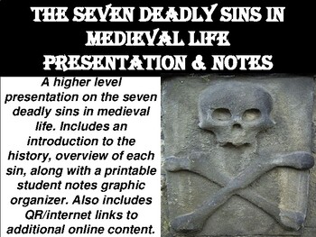Preview of The Seven Deadly Sins in Medieval Life Presentation & Notes