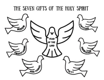 Preview of The Seven Gifts of the Holy Spirit Color Sheet