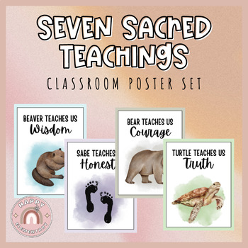 Preview of The Seven Sacred Teachings: Full Poster & Bulletin Board/ Class Decor Set