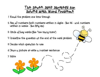 Preview of The Seven Step Strategy for Solving Word Problems