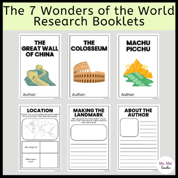 Preview of The Seven Wonders of the World Research Booklets - Non-Fiction Research Projects