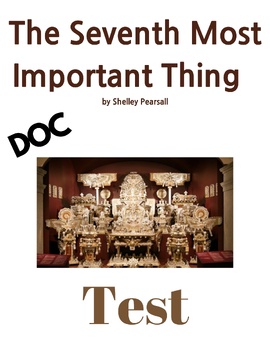 Preview of The Seventh Most Important Thing - Test (DOC)
