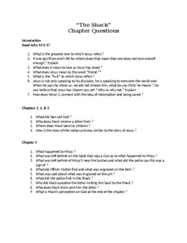 Preview of The Shack Novel Questions & Answer Key