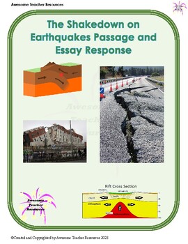 Preview of The Shakedown on Earthquakes Reading Comprehension Passage and Essay Response