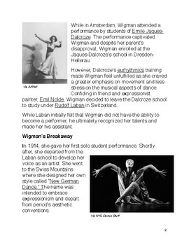 Shapers of Modern Dance: Mary Wigman by The Dancing Yogi | TpT