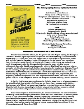 Preview of The Shining Film (1980) Study Guide Movie Packet