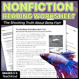 Preview of The Shocking Truth About Betta Fish Informational Reading Passage & Test Prep Qs