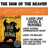 The Sign of the Beaver Digital & Printable Novel Study