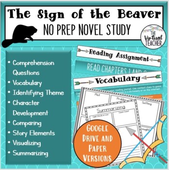 Preview of The Sign of the Beaver- Novel Study (Book Club)- Online/Digital + Paper Versions