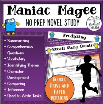 Preview of Maniac Magee - Novel Study (Book Club) - Online/Digital + Paper Versions