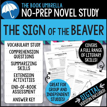 Preview of The Sign of the Beaver Novel Study { Print & Digital }