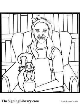 Preview of The Signing Library Coloring Page