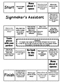 "The Signmaker's Assistant" Comprehension Game Board