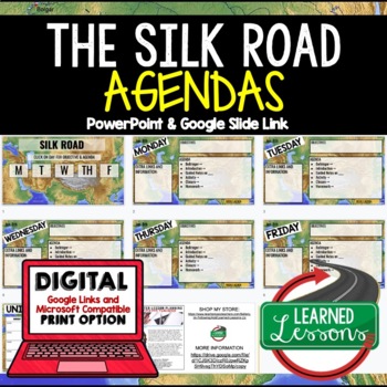 Preview of The Silk Road Agenda PowerPoint & Google Slides, World History Agenda