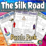 The Silk Road Crossword Puzzle and CLOZE Worksheet Pack