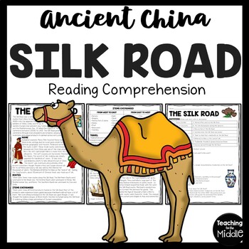 Preview of The Silk Road Reading Comprehension Worksheet Ancient China Middle Ages
