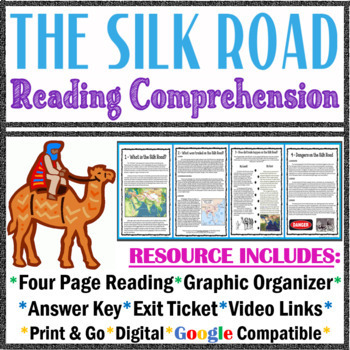 Preview of The Silk Road Reading Comprehension and Answer Key - Print & Digital