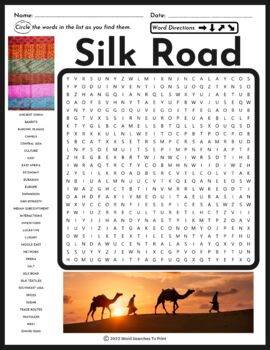 Preview of The Silk Road Word Search Puzzle