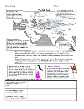 Preview of The Silk Road - Worksheet