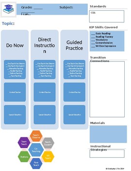 The Six Co-Teaching Models Planning Tool by The Co-Teacher's Planning ...
