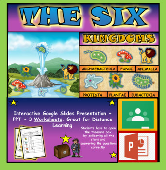 Preview of The Six Kingdoms Of Life: Interactive Google Slides + PPT +  3 Worksheets