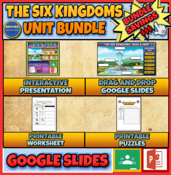 Preview of The Six Kingdoms Unit Bundle: Presentation | Drag & Drop | Puzzles | Worksheets