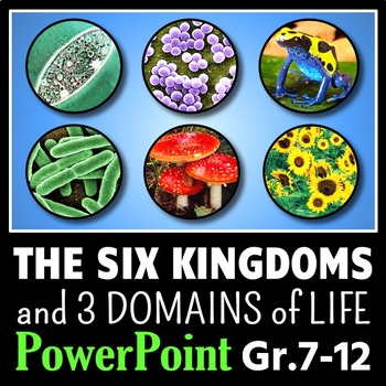 Preview of Six Kingdoms & Three Domains of Life PowerPoint | Fully Editable