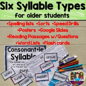 Preview of The Six Syllable Types for Older Students