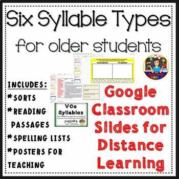 Preview of The Six Syllable Types for Older Students - Distance Learning - Google Classroom