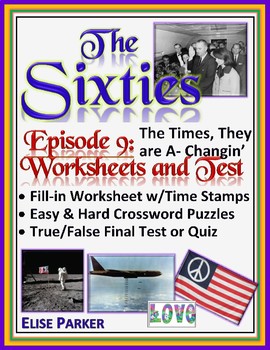 Preview of The Sixties Episode 9 Worksheets, Puzzles, and Test