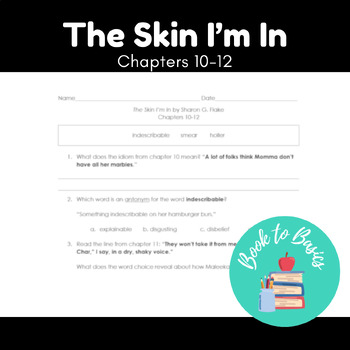 Preview of The Skin I'm In-Sharon G. Flake Chapters 10-12 Reading Questions