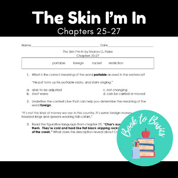 Preview of The Skin I'm In-Sharon G. Flake Chapters 25-27 Reading Questions