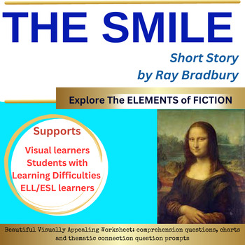 Preview of The Smile, Ray Bradbury, Literary Analysis, Visual,  Printable Worksheet, 9, 10