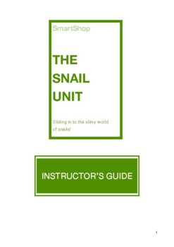 Preview of The Snail Unit: Instructor's Guide