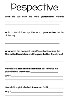 The Sneetches Perspective activity by Miss Tina Teaches | TpT