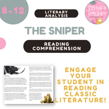 Preview of The Sniper, Liam O'Flaherty, Short Story Worksheet, Literary Analysis Lesson