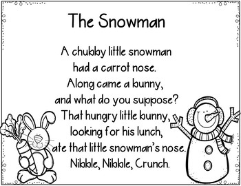 The Snowman (pocket Chart Activity) By Judy Tedards 